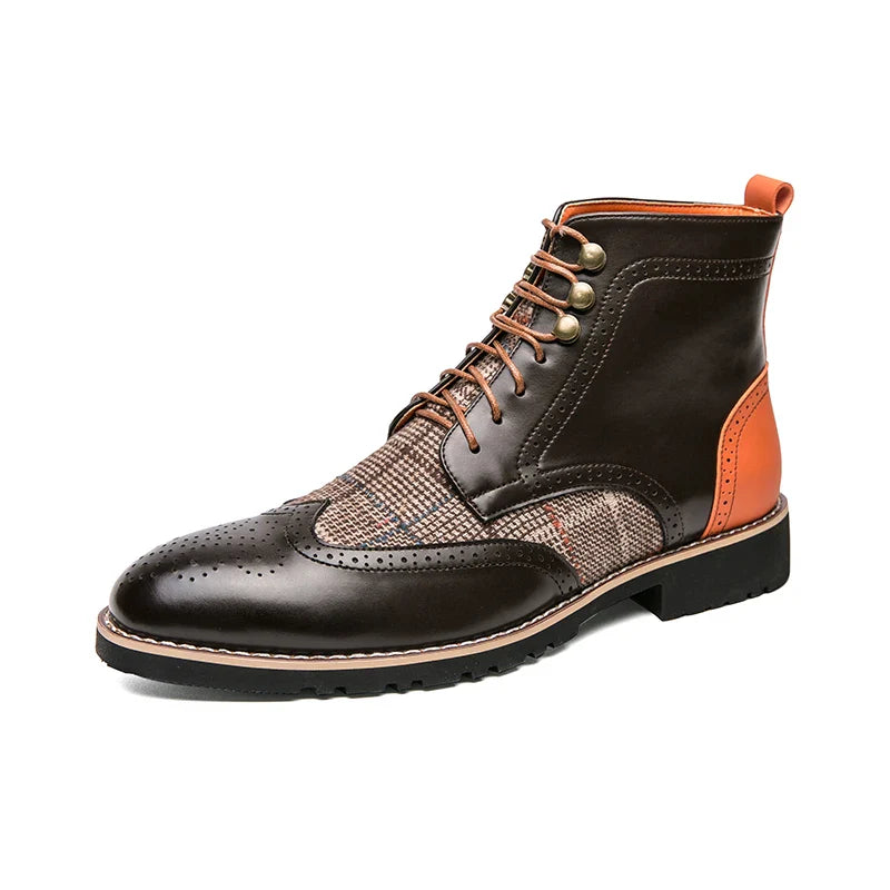 Retro Black Men's Leather Boots