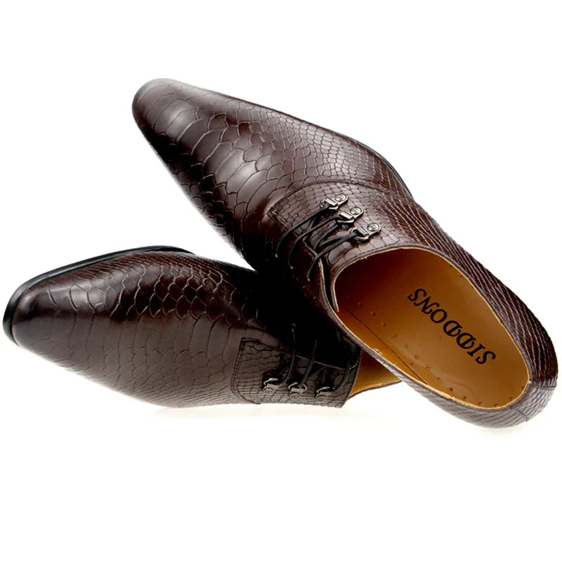 Men's Casual Dress Shoes Classic Oxfords Formal Modern Business Shoes Social Male Wedding Dress Sapato Loafer Serpentine Print