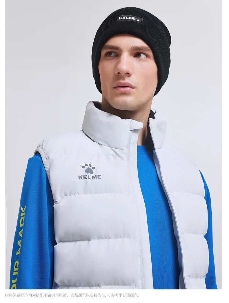 Men Winter Down Vest Sport Training Lightweight Waterproof Outwear Short Stand Collar Casual Coat Windproof Warm Jacket
