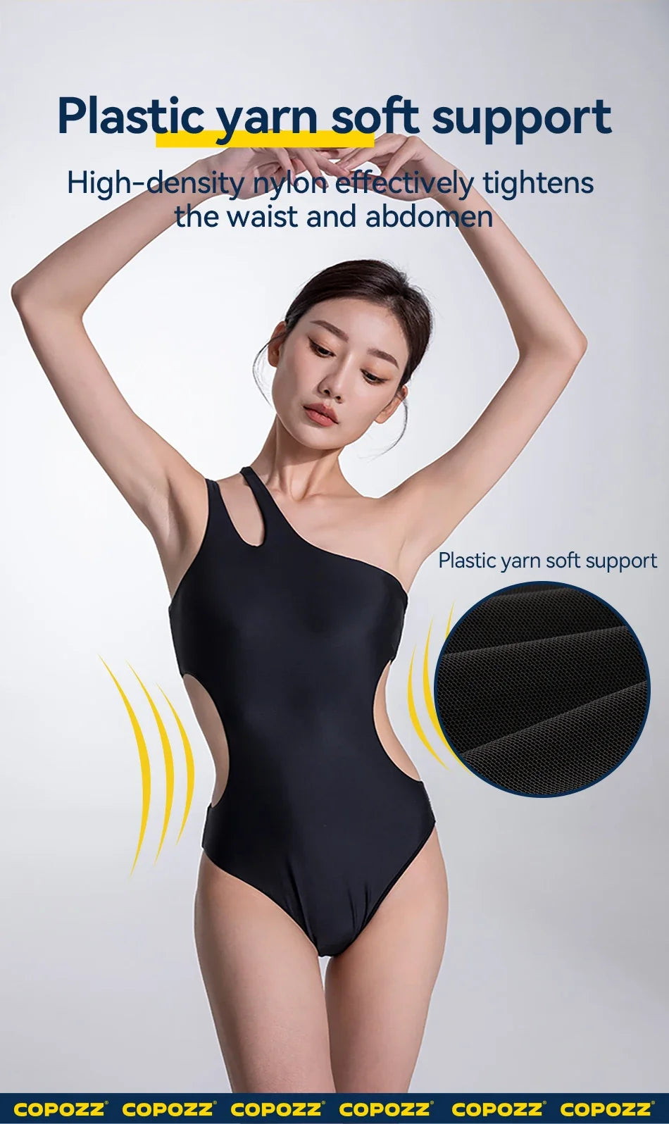 One Piece Swimsuit Women Solid Bathing Suit Bodysuit Push Up Swimsuit Monokini Beachwear One-shoulder Swimwear Tankini
