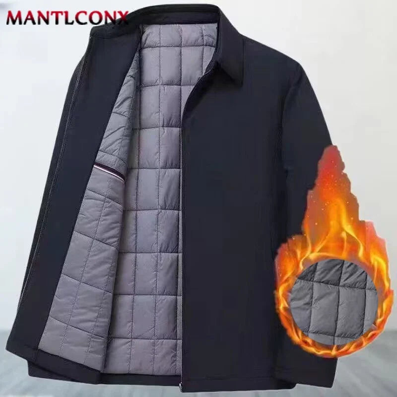 Luxury Men's Winter Coats Business Casual Thicken Inner Men's Winter Jacket Fleece Inner Parkas Man Thermal Warm Outerwear L-3XL