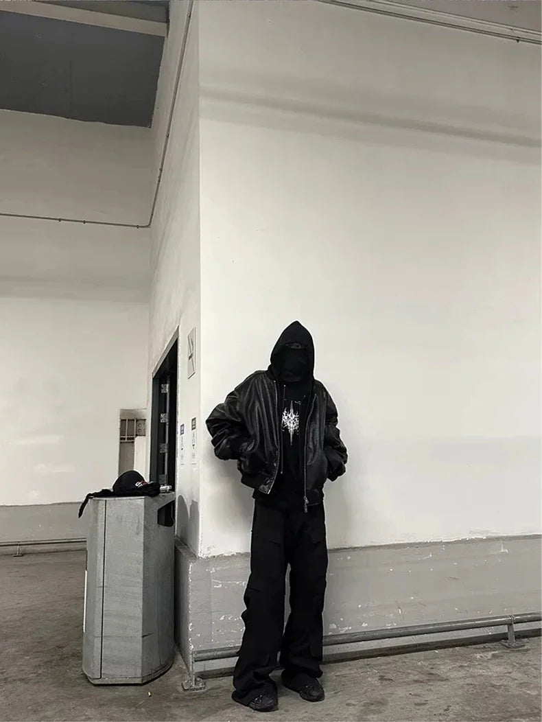Autumn Winter Oversized Cool Black Thickened Warm Pu Leather Jacket Men Hood Luxury Designer Fake 2 Clothes