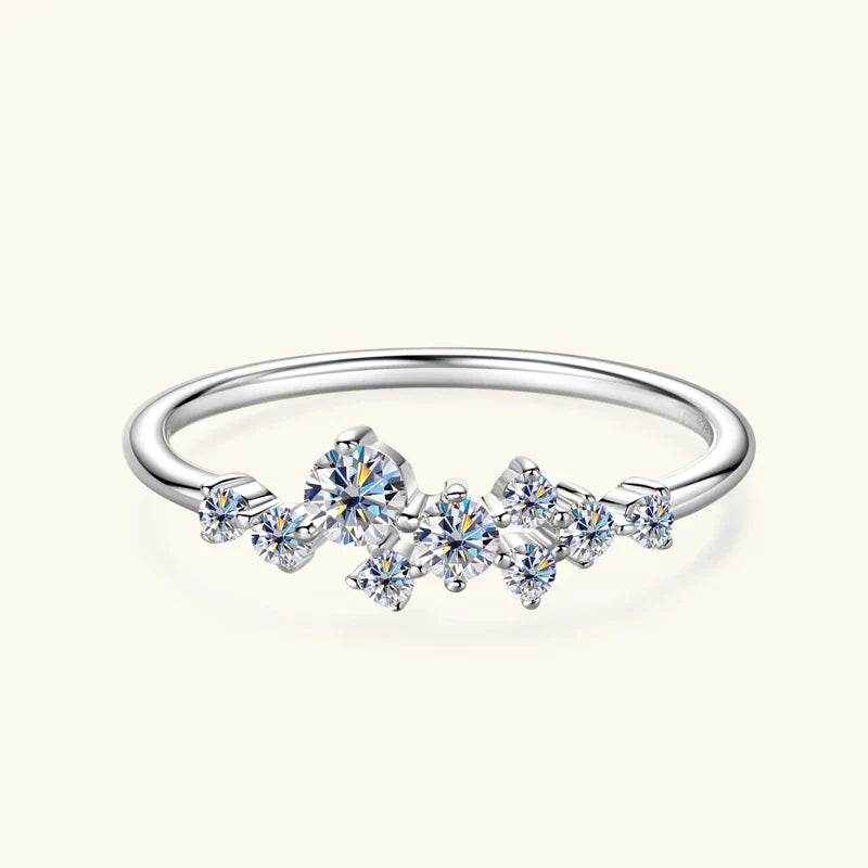 Moissanite Diamond Necklace Ring 925 Sterling Silver Cluster Pendant Jewelry Set For Women Laides Engagement Rings Gift