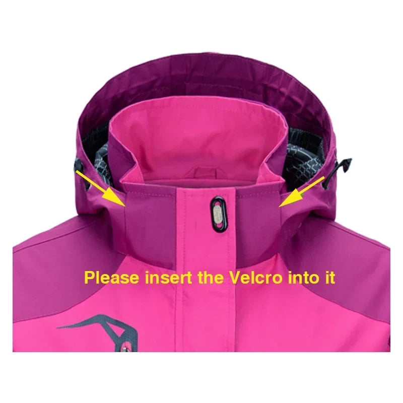 Women Autumn Trekking Jacket Outdoor Hiking Rain Coat Windbreaker Waterproof Hooded Camping Cycling Climbing Warm