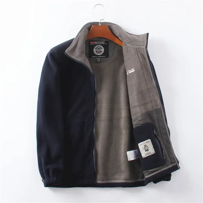 Thickened Double - Sided Polar Fleece Jacket for Men | Autumn/Winter Warm Casual Loose Fit Big Size Coat
