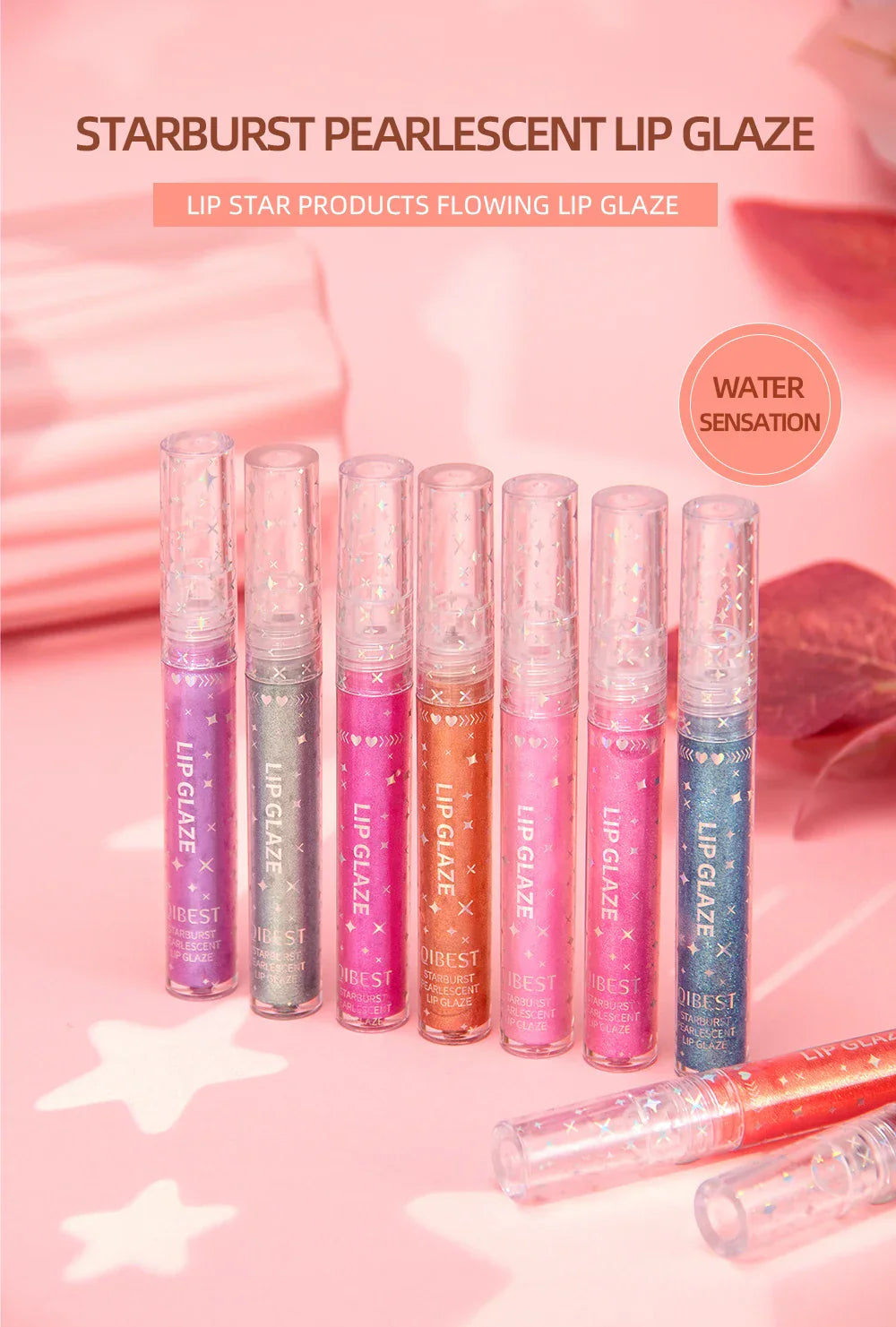 9Pcs/Sets Glitter Lip Glaze Liquid Lipstick Set Shine Lip Gloss Gift Box Natural Moisturizer Waterproof Lips Makeup