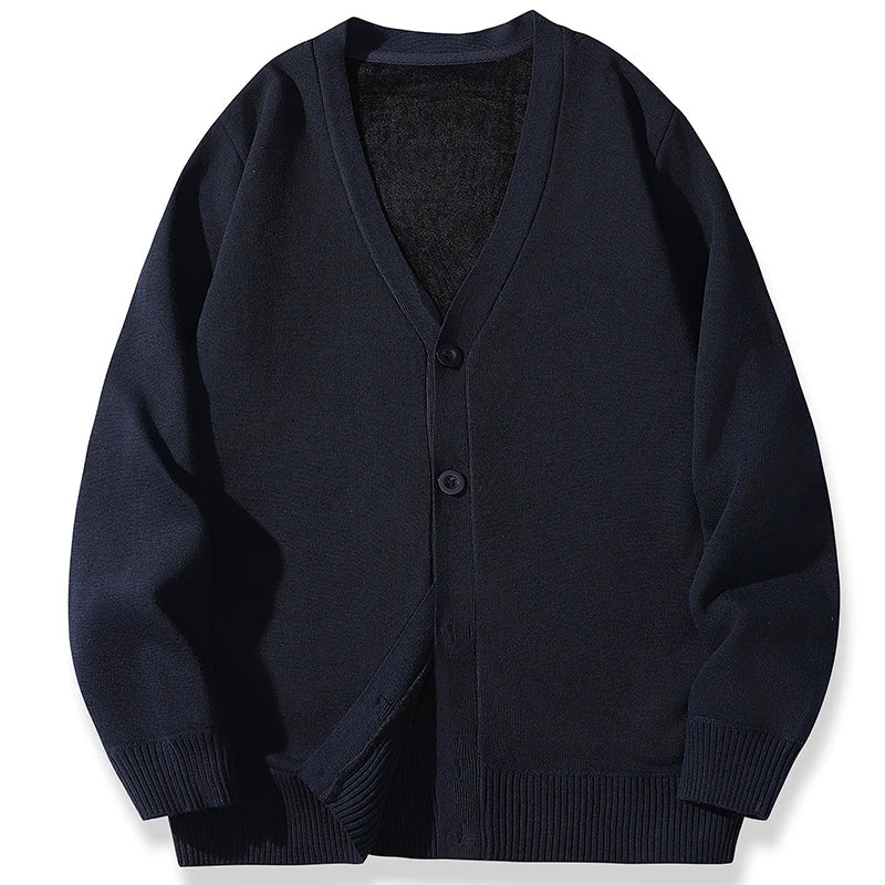 2026 New Men's Casual Long Sleeved Velvet Sweater Cardigan Knitted Jacket Top Autumn and Winter Fashionable Versatile Jacket