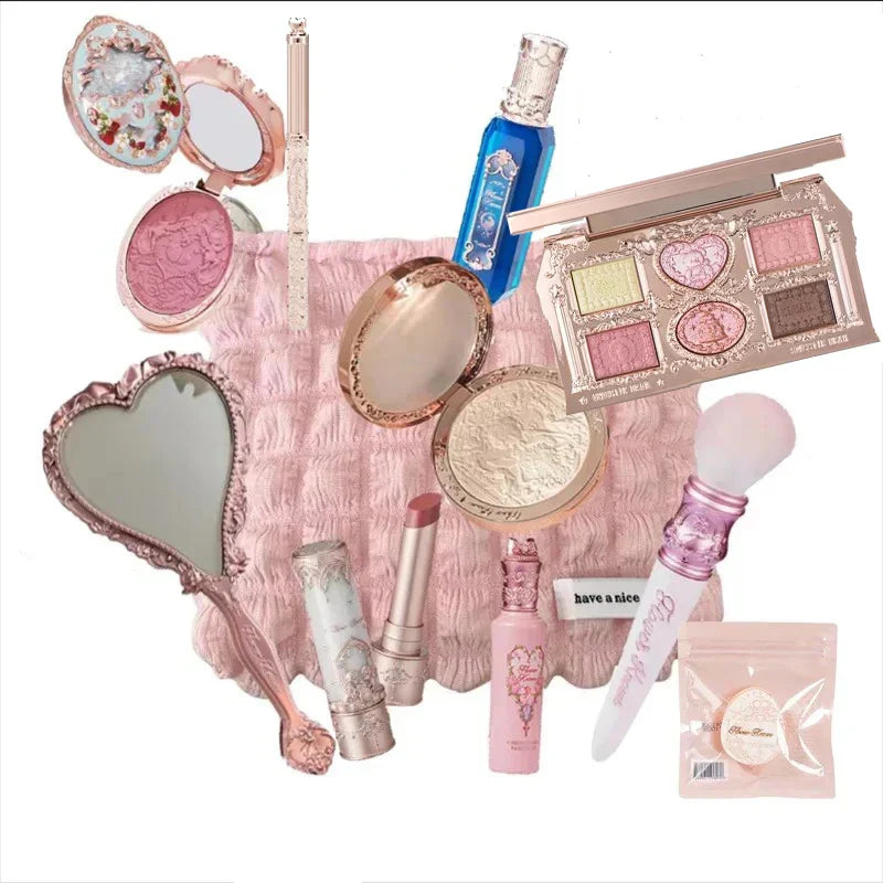 Makeup Set All In Flower Knows Little Angel Highlighter Powder Blush Strawberry Rococo Lip Gloss Perfume Kit