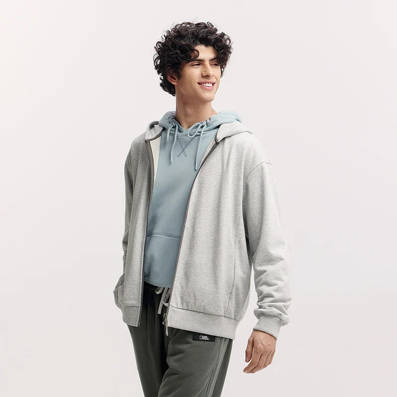 Jacket Men Hooded Cardigan Coat Couple 2025 New Spring Casual Outfit Minimalist and Versatile for Daily Wear