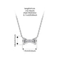 925 Sterling Silver Full Zircons Bow Pendant Necklace Sweet Bowknot Link Chain for Women Girls Birthday Gift Fine Jewelry