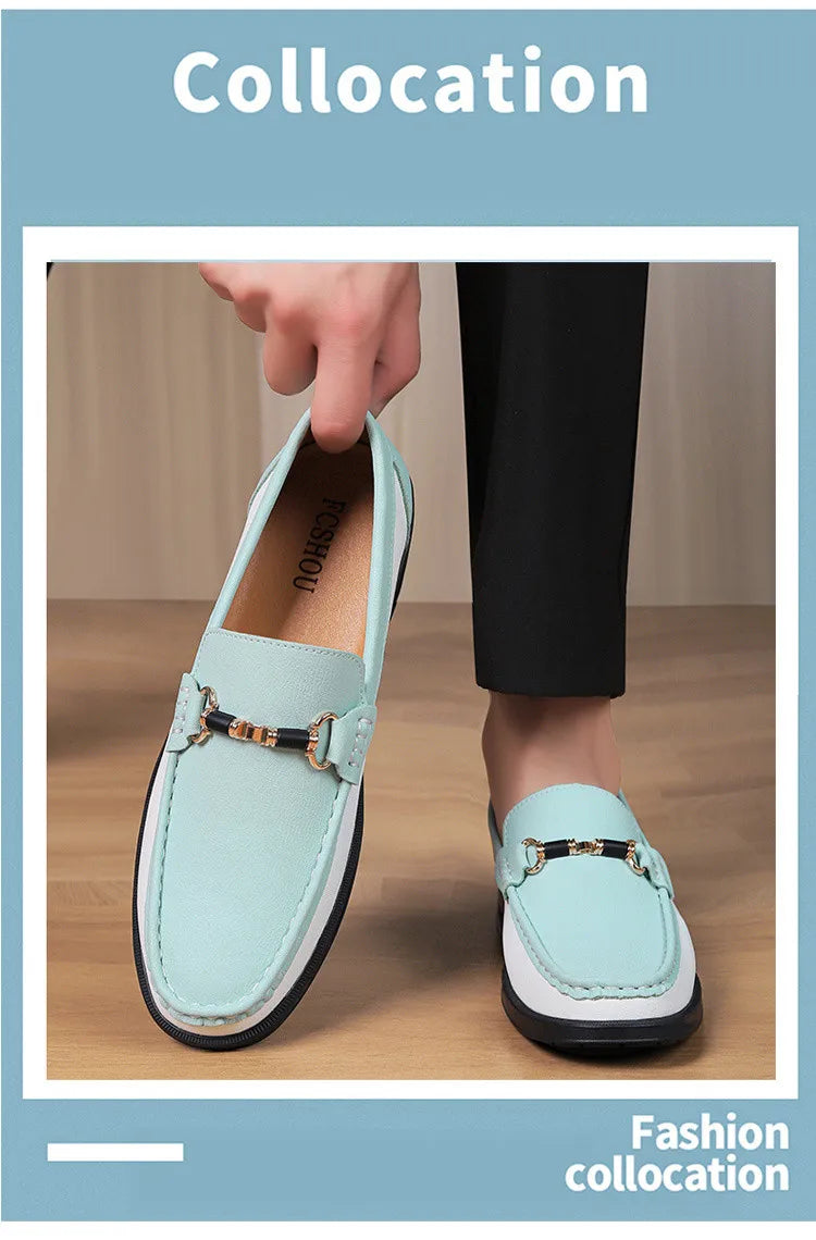 Trendy High Quality Genuine Leather Shoes for Men Summer Breathable Men's Casual Loafers Plus Size 47 Slip-on Driving Shoes Man