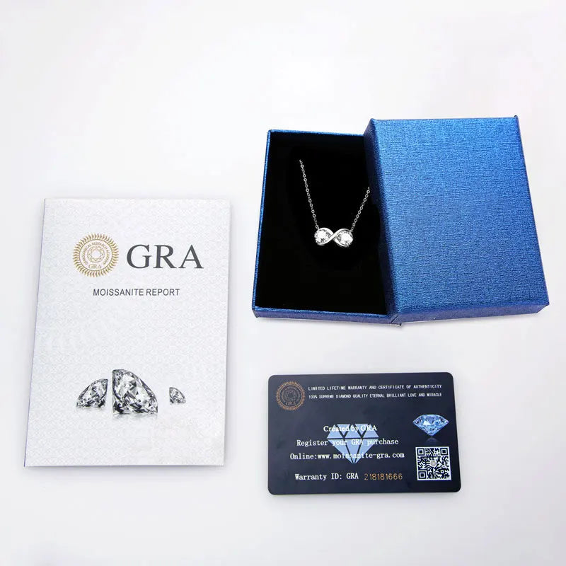 GRA Certified Moissanite Twisted Bowknot Pendant Necklaces for Women S925 Sterling Silver Jewelry Chains Wedding Gifs