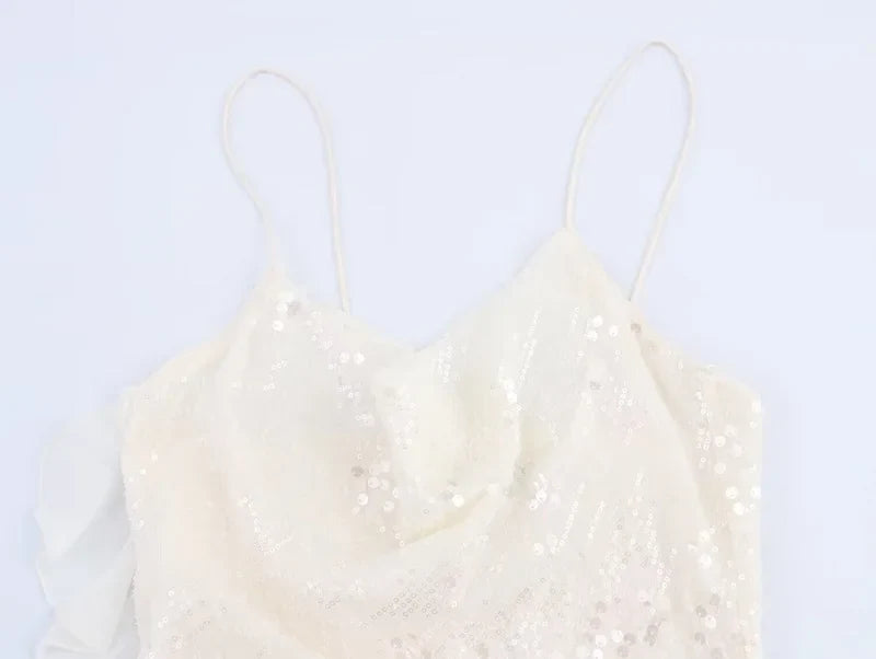 2025 Sequin Mini Dress Woman Sexy Slip Party Dresses for Women Summer Backless Women's Dress Straps Beach Short Dresses