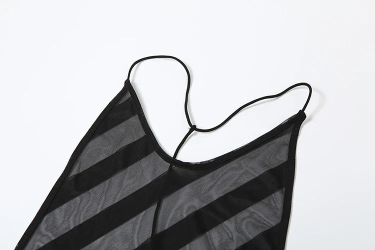Summer Release Junior Ankle-Length Sexy High Street Dress Perspective Girl Solid Halter Slim Cleavage Backless Robe