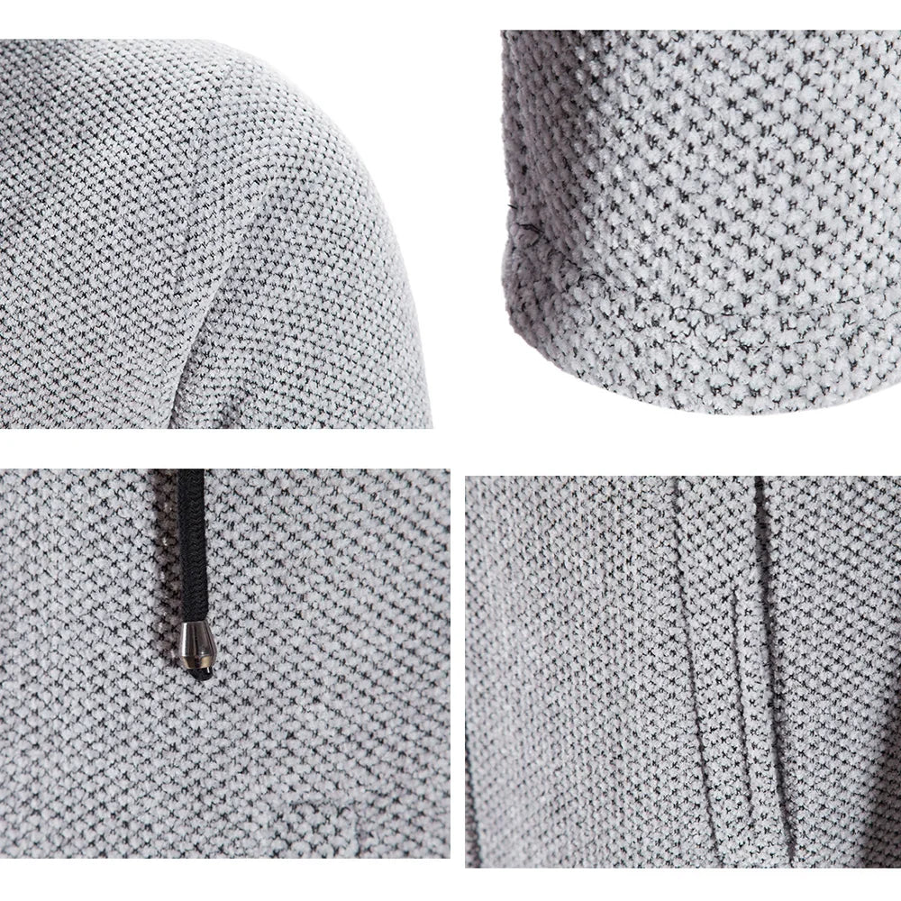 Autumn And Winter Cashmere Men's Cardigan Chenille Outer Sweater Coat Windbreaker Solid Color Fashion Clothing