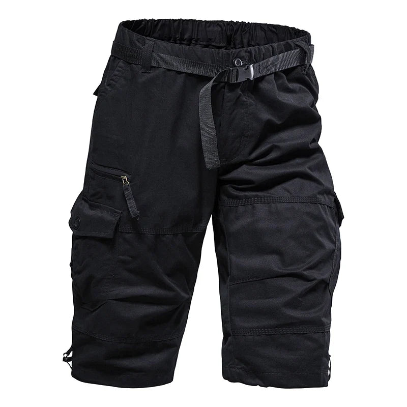 Men's Summer Casual Shorts Cotton Overalls Multi Pocket Knee Shorts American Style Sports Short Pants