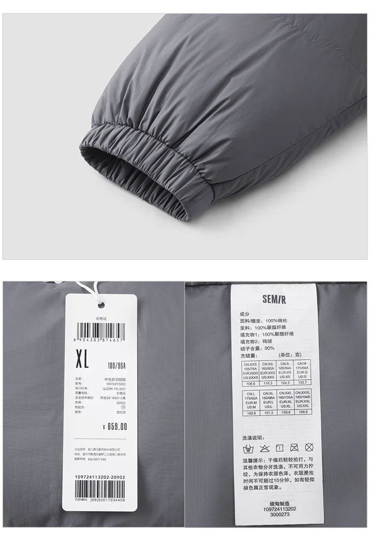 Down Jacket Men 2024 Winter New Thermal Three-Proof Couple Hooded Outerwear Solid Color Versatile Down Jacket