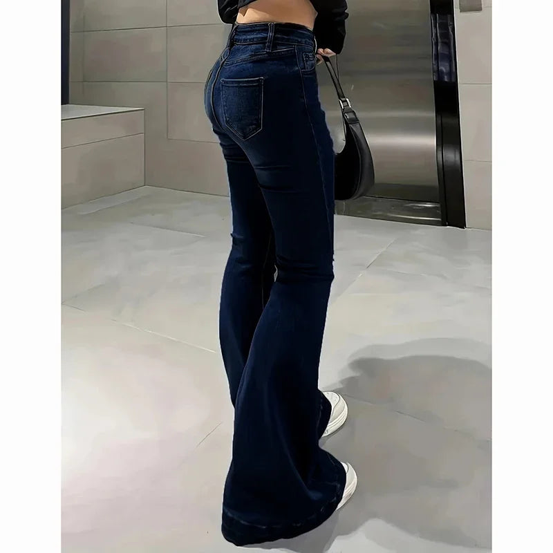 High Waist Flared Jeans Girls Stretchy Bootcut Denim Pants