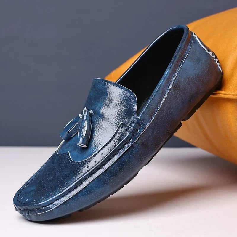 2024 Leather Men Footwear Slip on Man Shoes High Quality Wedding Party Mens Casual Shoes Breath Driving Lazy Loafers Moccasins