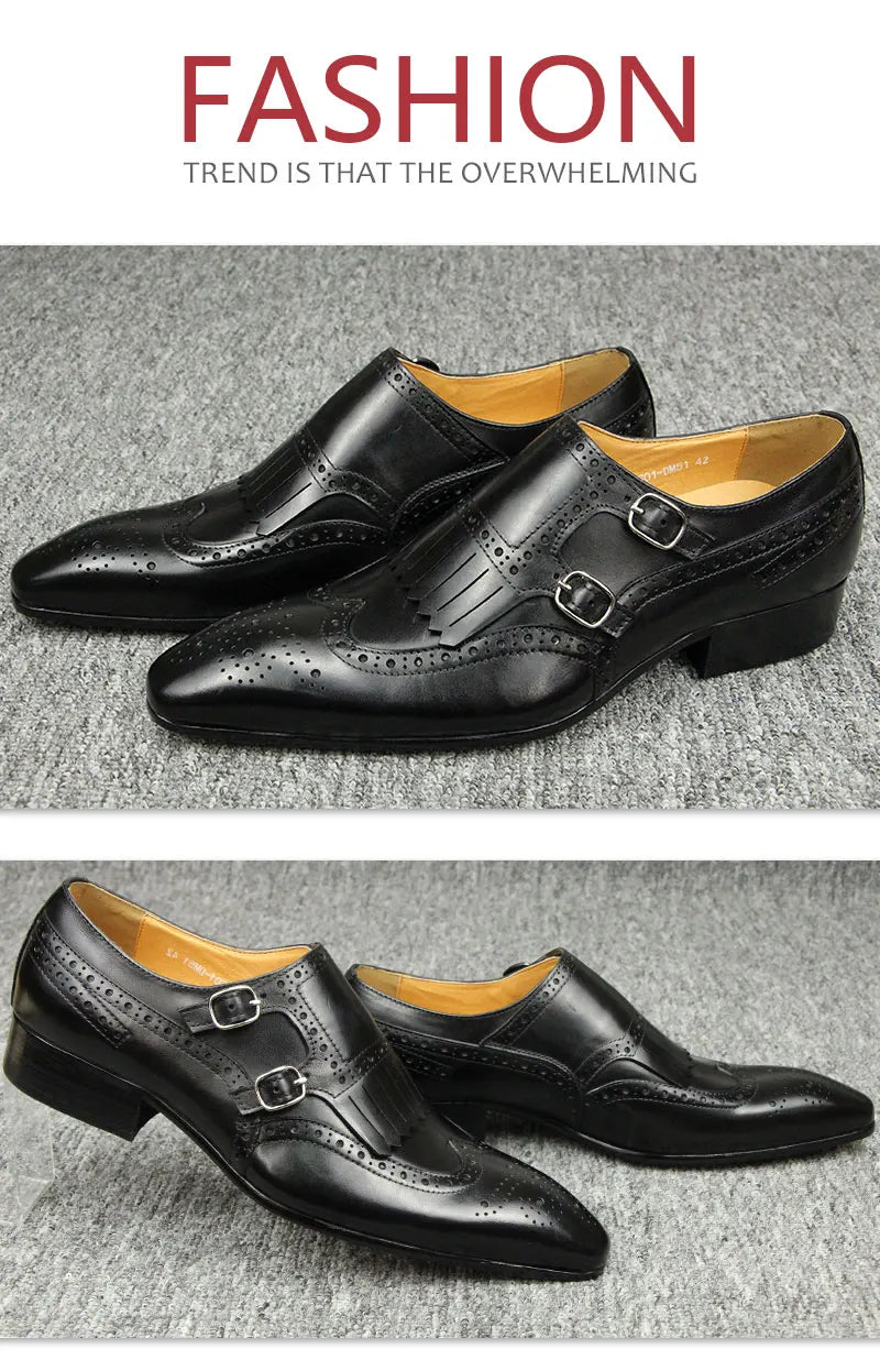 Luxury Leather Shoes  New Top Layer Cowhide Pointed Toe British Business Formal Men's Leather Shoes Wedding Shoes Office Shoes