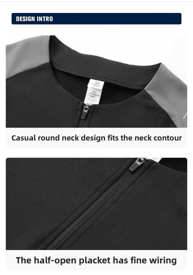 Outdoor Sports Stand-up Collar Long-sleeved Quick-drying Clothes Autumn Half-zipper Top Cycling Running Yoga Gym Fitness T-shirt