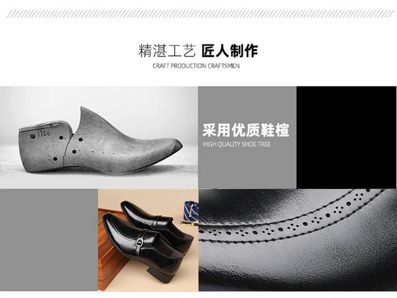 Spring Autumn New Pointed Leather Shoes for Men Solid Color Business Casual Shoes Male Fashion Designer Dress Shoe Man