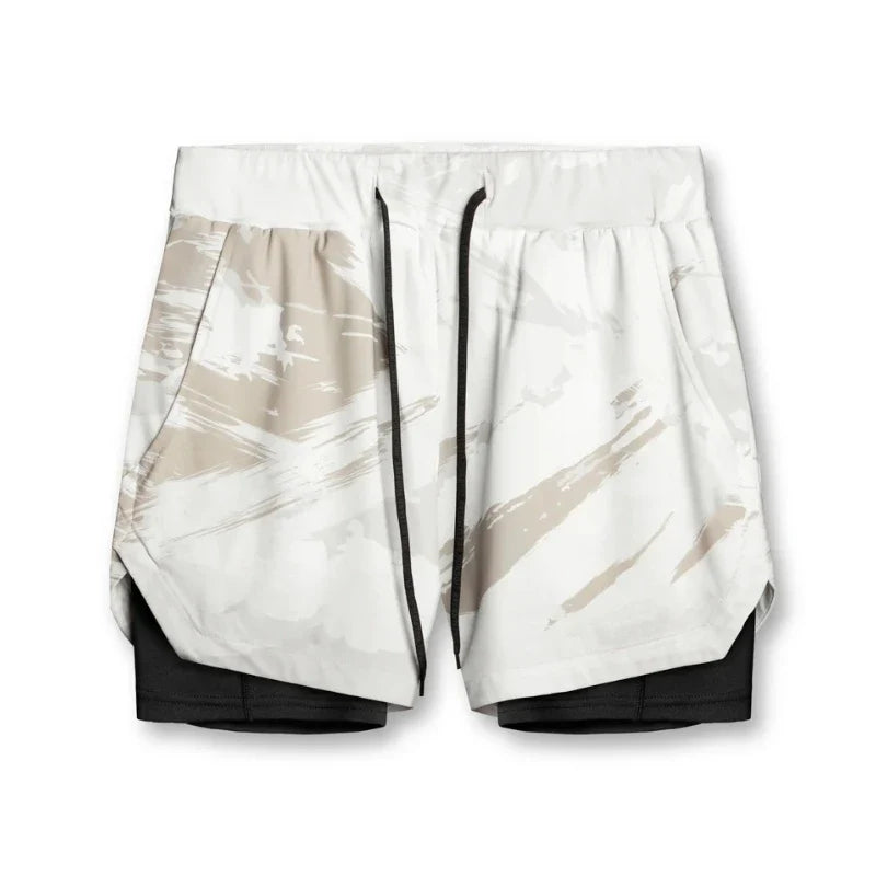 Fashion Gym Shorts for Men Clothing Casual Sweatpants Outdoor Running and Cycling Breathable Double-layer Shorts Men