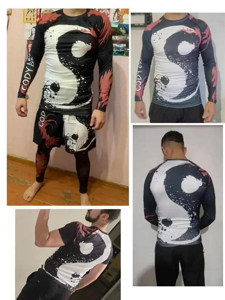 Men Cool Fighting Wear Jiu Jitsu BJJ Boxing Rashguard Custom Grappling Kicboxing Club Uniforms Compression Gym Tees