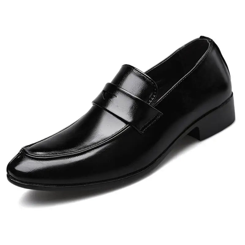 Business Pointed Toe Men's Formal Loafers Shoes Spring Autumn New Legitimate Leather Footwear Cheap Clearance Social Shoe Male