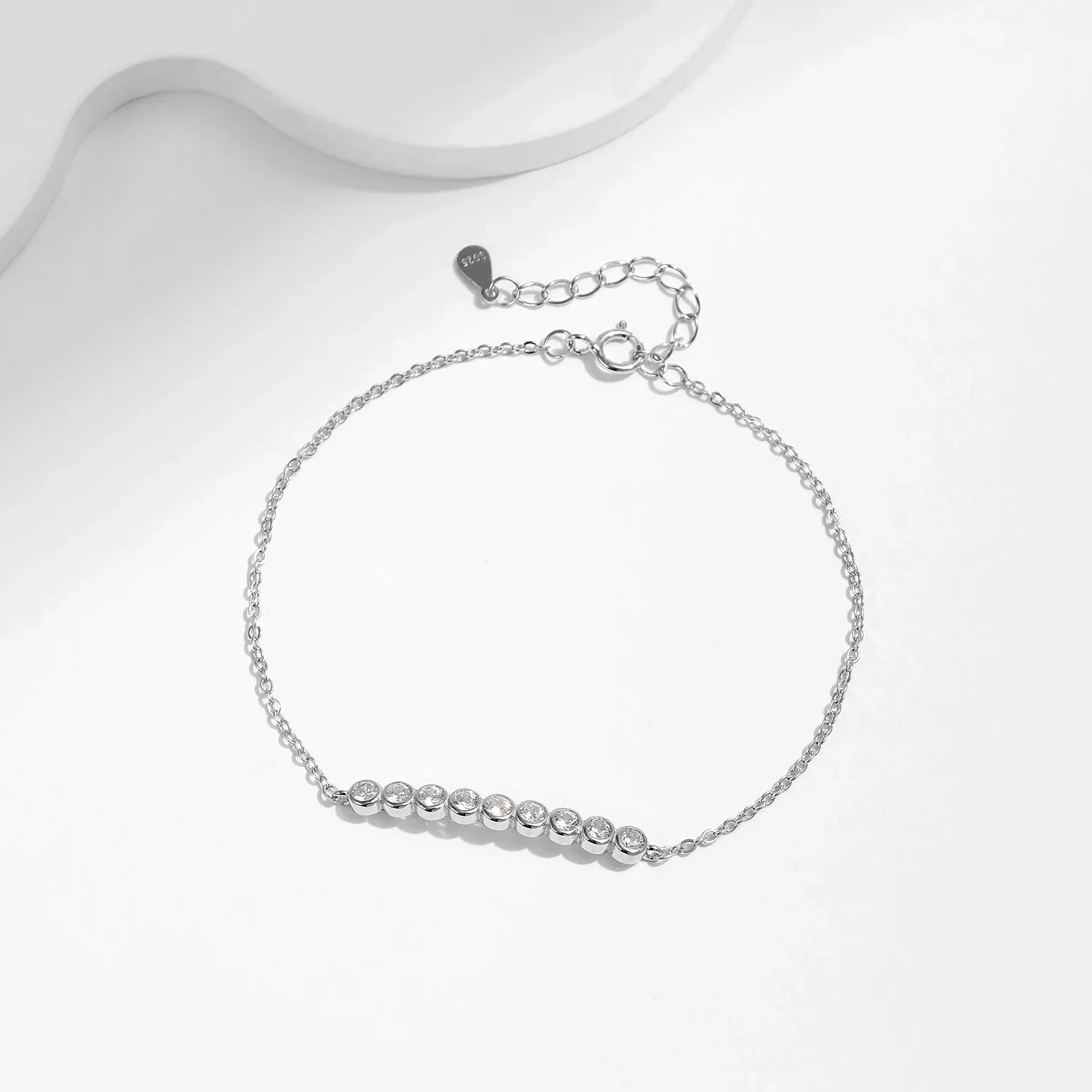 D Color Moissanite 925 Sterling Silver Simple Bracelet Round Lab Diamond Chain Link Jewelry For Women Luxury Wedding Gift