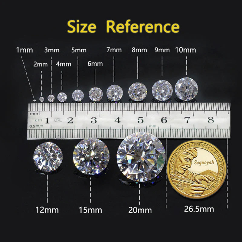 Luxury 1/2/3/5CT Real D Color Moissanite Pendant Necklace For Women Men 925 Silver Plated 18K Bridal Neck Fine Jewelry Gift