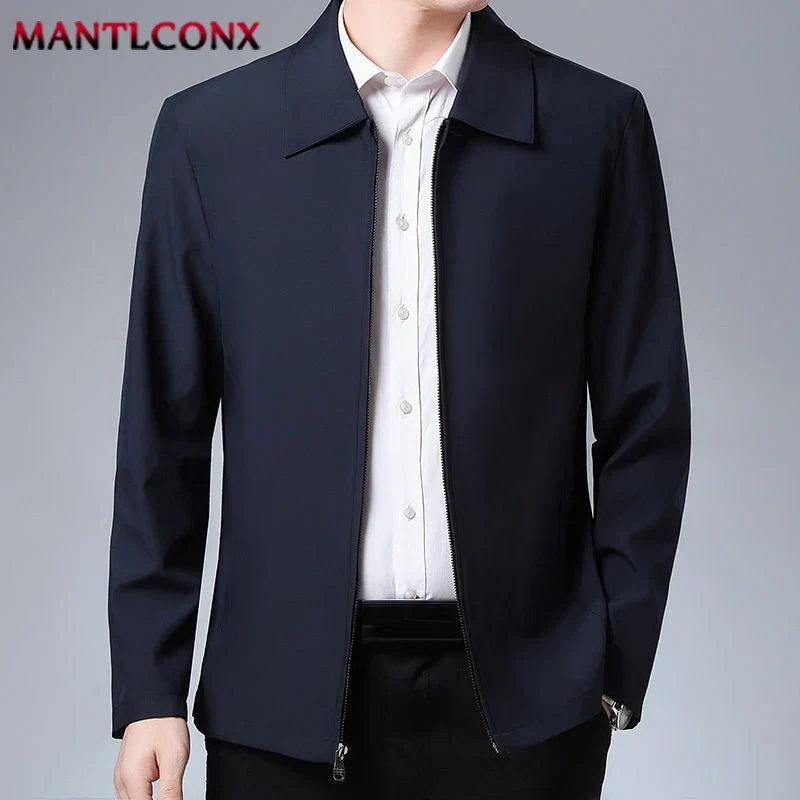 Spring Autumn Men's Jacket Thin Casual Business Jacket Men Office Dress Coat Man Social Jackets for Men Outerwear Black M-XXXL