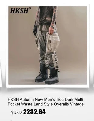 Summer New Men Tide High Street Drawstring Pocket Sports Casual Safari Style Shorts Loose Light Luxury Simple Capris HK4528