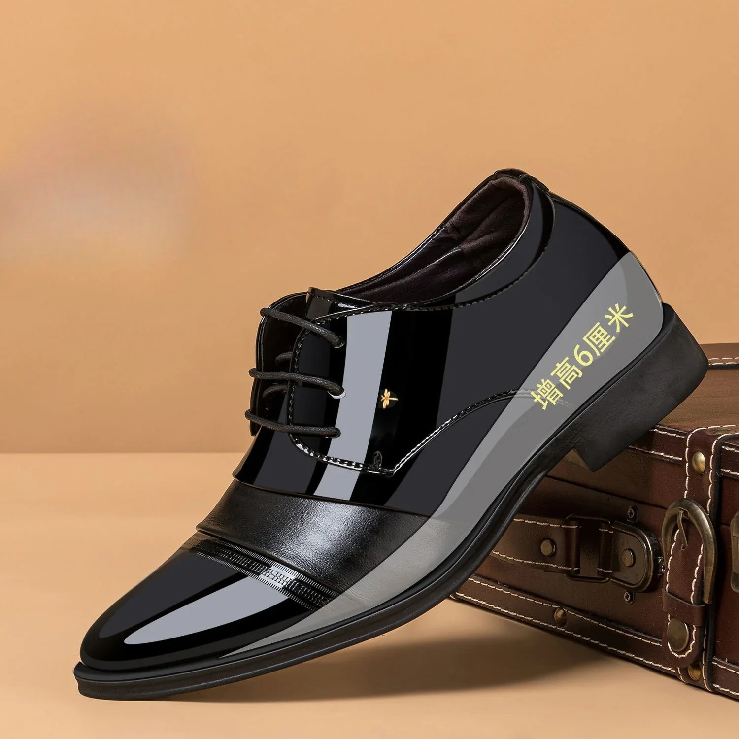 New Men Round Toe Leather Shoes Business Casual Office Summer Flat Big Size Elevator Shoes Wedding Formal Loafers