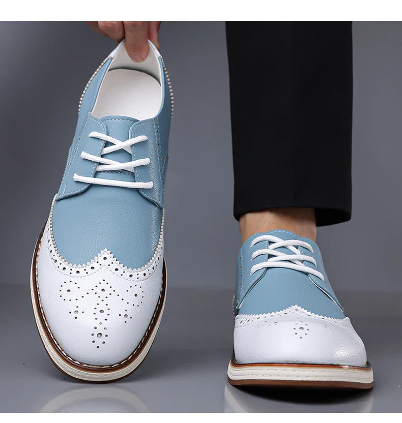 Men's Casual Business Leather Shoes Men Fashion Lace-up Derby Shoe Mens Light Comfortable Outdoor Driving Flats