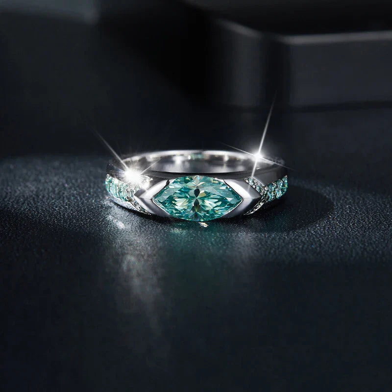 5x10mm Marquise Cut Mossanite Rings for Women Man 925 Sterling Sliver with Gold Plated Jewelry Ladies Band Women's Ring