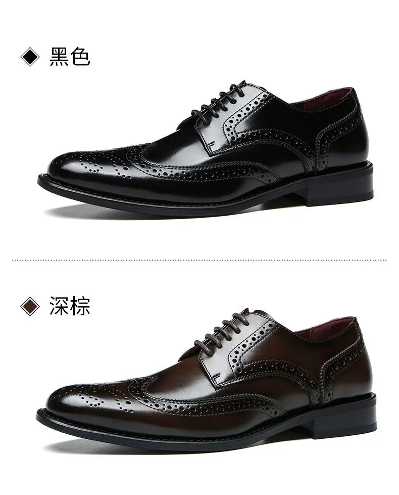 2023 High Quality Handmade Oxford Dress Shoes Men Genuine Cow Leather Suit Shoes Footwear Wedding Formal Italian Shoes Hot