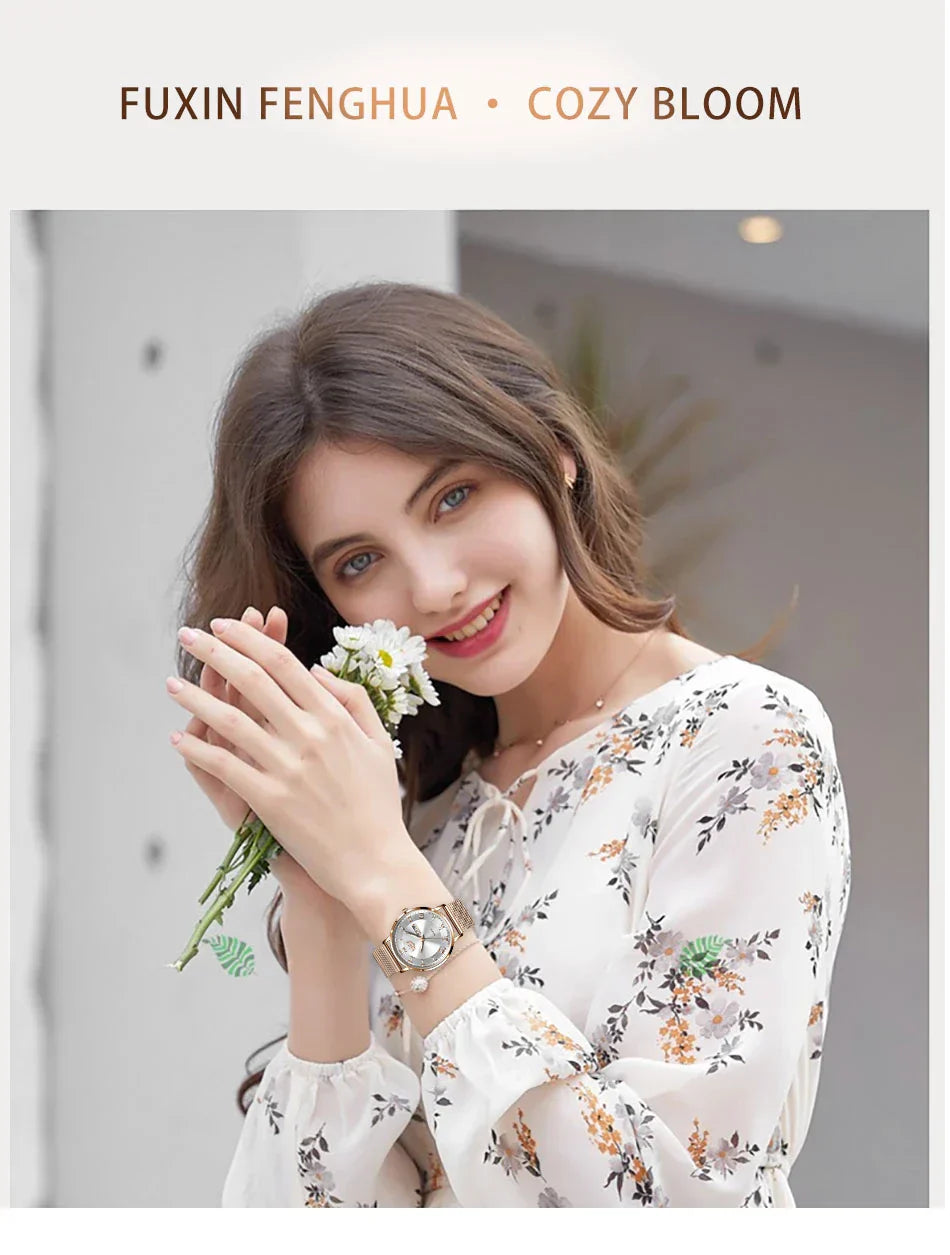 2024 New Watch Women Luxury Watches Ladies Creative Steel Women's Bracelet Watches Female Waterproof Clock Relogio Feminino