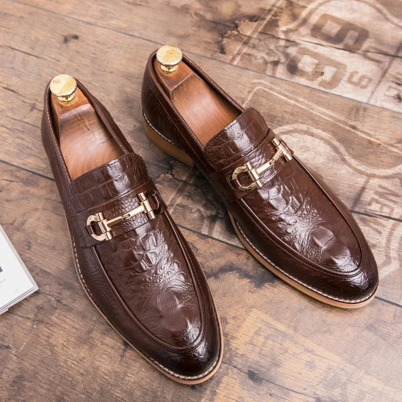 Trend Social Leather Shoes Men Wedding Party Office Leather Men's Dress Shoes  Classic Casual Business Shoes For Men Loafers