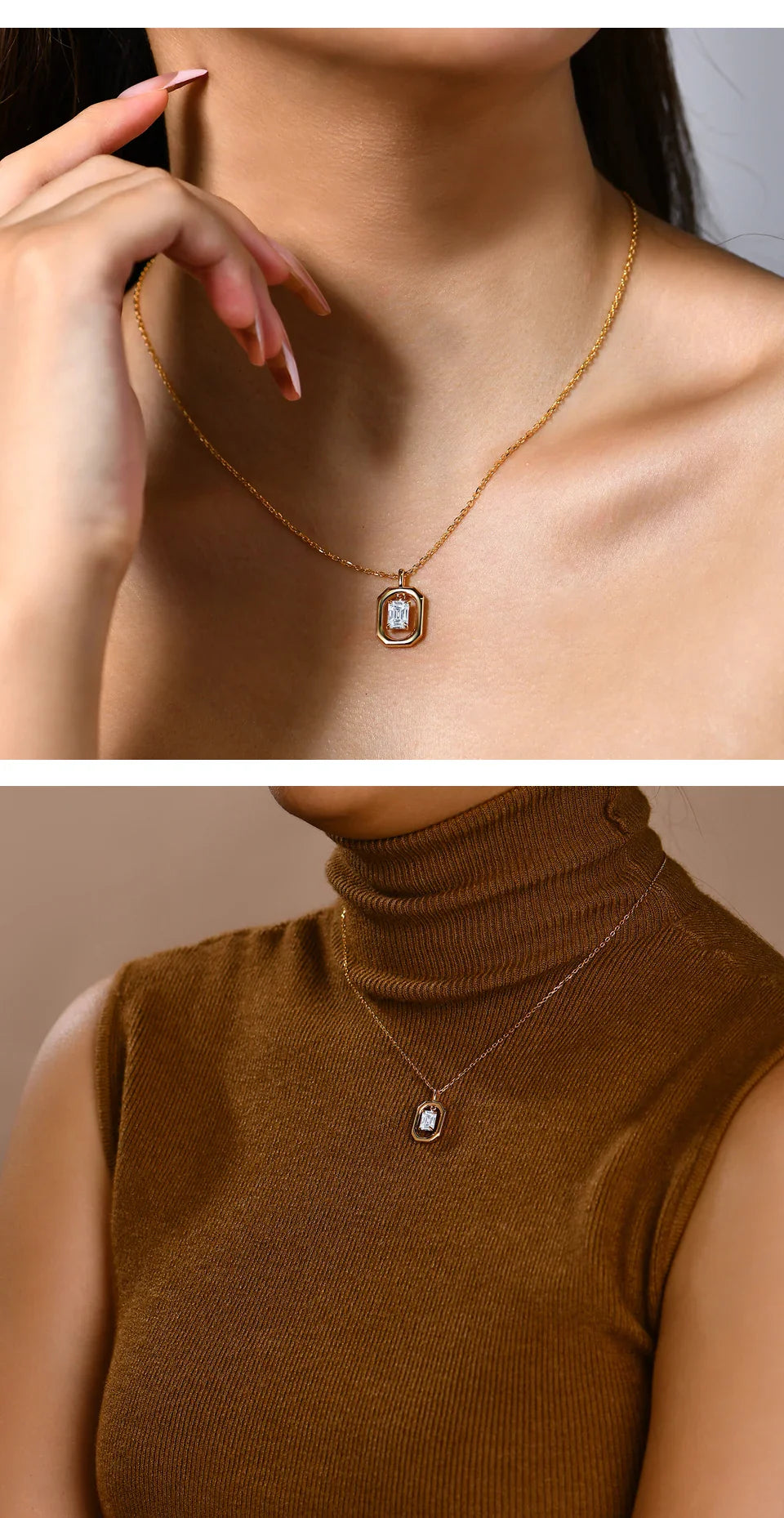 Top Quality Moissanite Diamond Necklace for Women Solid 10k 14k 18k Yellow Gold Penant Fine Jewelry Gifts Wholesale New