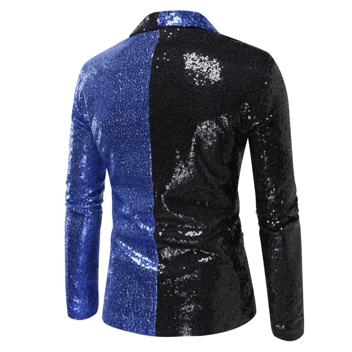 2026 Men's Suit Jacket, Shiny Sequin Stage Performance Coat, White Silver Blue Red Purple Blazers V-neck Single Button S-XXL