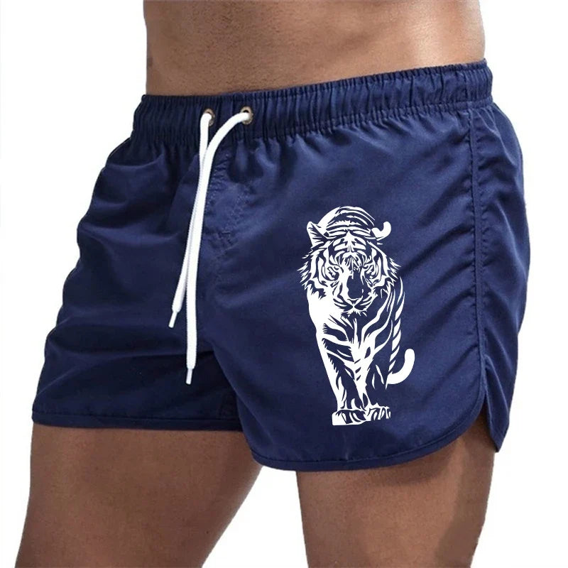 2026 Brand New Mens Board Shorts Tiger Design Printed Beach Shorts High Quality Male Summer Running Cycling Boxing Cool Shorts