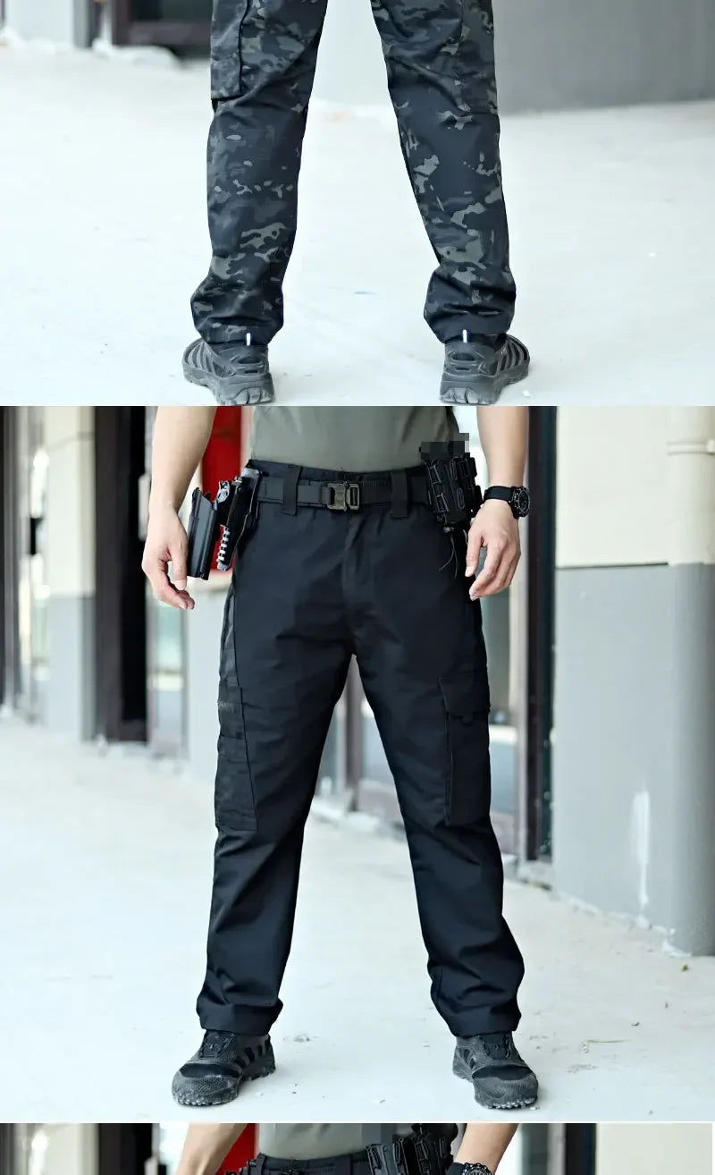 Tactical Work Pants Men Outdoor Cargo Trousers Multi-pocket Waterproof Field Combat Pant Autumn Spring Workwear Hiking Trousers