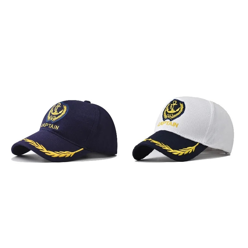 Men Women Baseball Caps Nautical Marine Sailor Navy Captain Hats Adjustable Cotton Hat for Party Performance Costume Cosplay Y2K