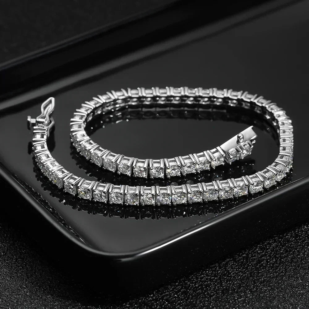 3-6.5MM Moissanite Tennis Bracelet for Women Man 925 Sterling Silver All Lab Grown Diamond Bracelets Wedding Clsssic Jewelry