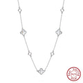 Hollow Clover Luxury Chain Necklace Banquet Party Gift 925 Silver Four Flowers Clover Neck Jewelry Accessories GMN61