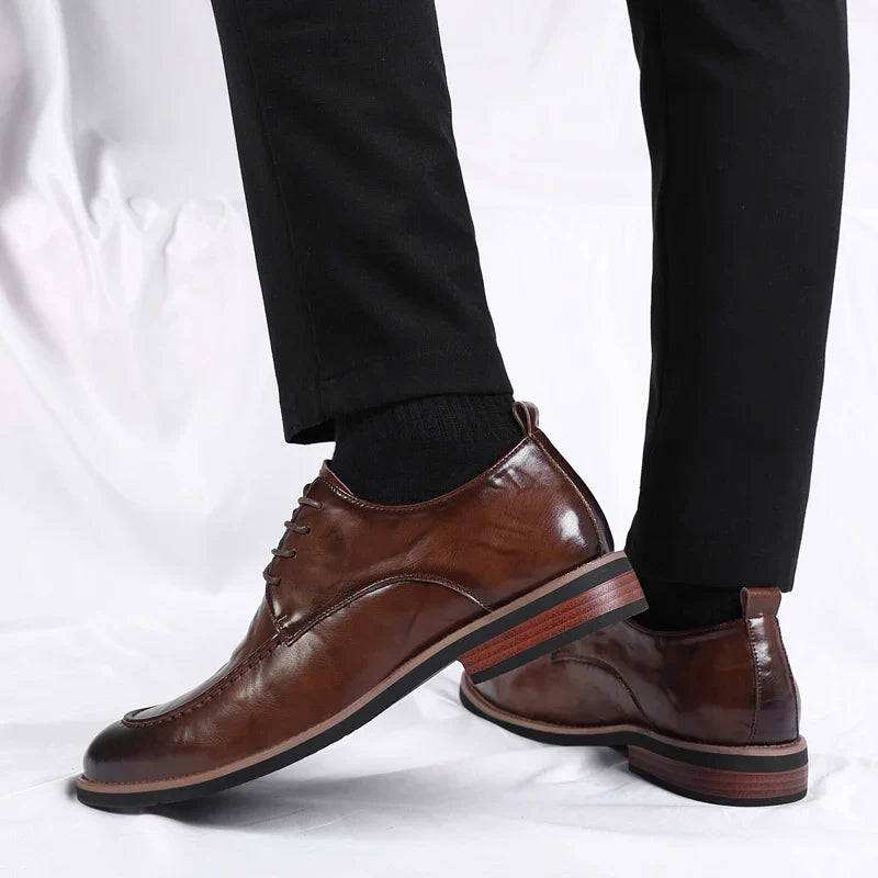 Italian Design Men's Oxford Business Shoes Formal Casual Leather Laces Lace-Up Anti-slip Flat Designer Shoes Comfy Walking Shoes