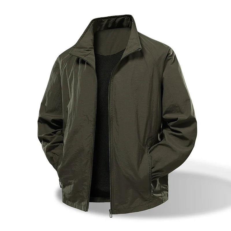 Spring and Autumn new workwear jacket men's elastic waterproof outdoor assault jacket stand collar jacket nylon windbreaker high