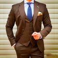 Coffee 3 Piece Weddi Suits for Men Slim Fit Groom Tuxedos Notch Lapel Business Formal Party Male Blazer Vest Pants Costume Homm