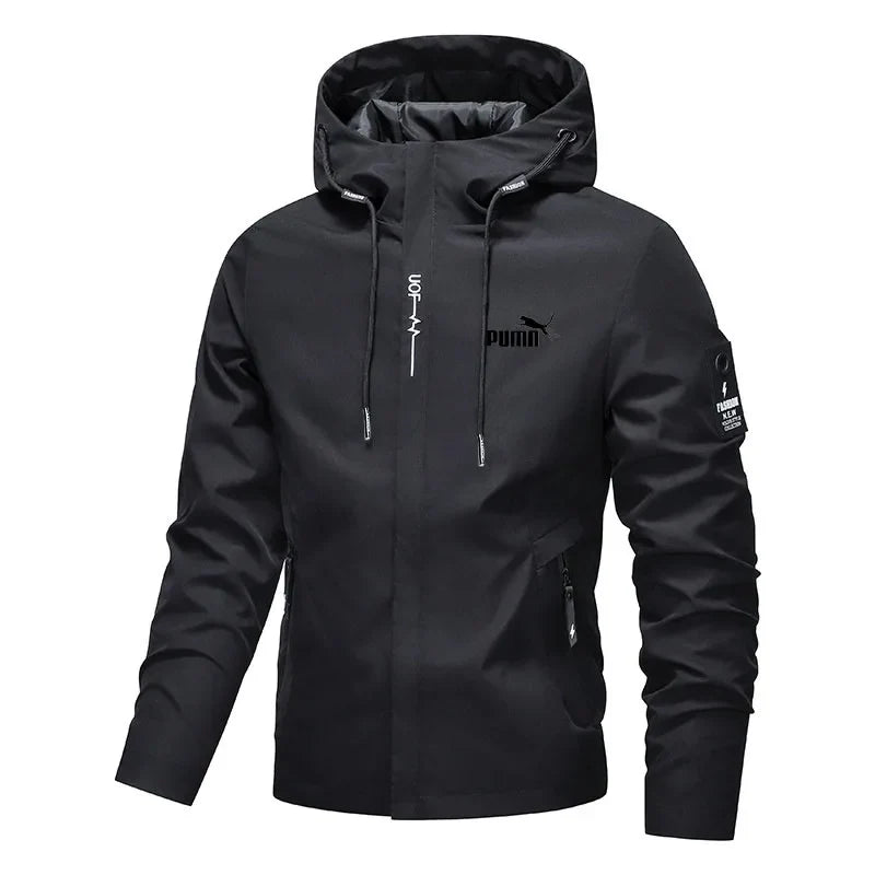 2026 Men's Outdoor Leisure Waterproof Raincoat - Lightweight Cycling Jacket - Hooded Street Style Hiking Windproof Jacket